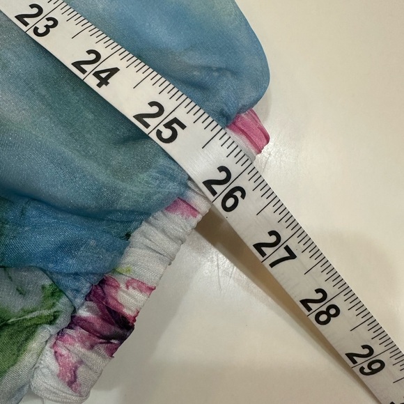 Fairy Godmother Dress - Floral Blue Chiffon Maxi Dress Size X/XL - Picture 8 of 10